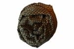 Green scarf with sand colored dots